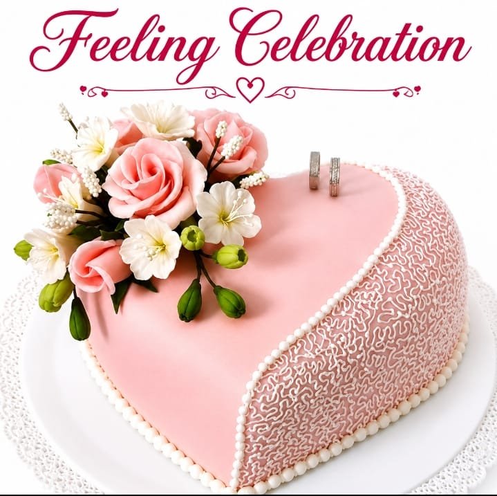 Blush Rose Heart Cake - Image 2