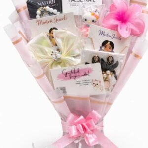Luxury Women's Gift Bouquet with Jewelry, Hair Accessories & False Nails
