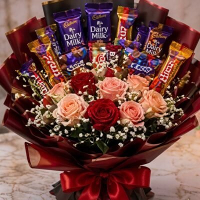 Sweet Romance Chocolate & Rose Bouquet