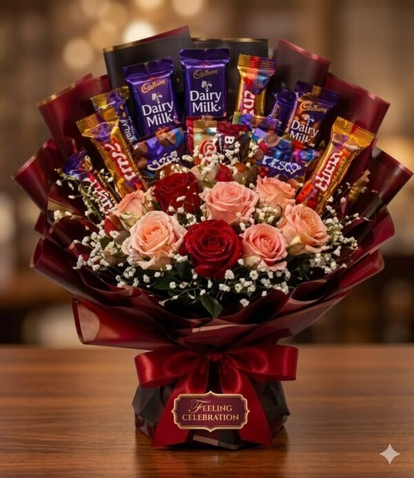 Sweet Romance Chocolate & Rose Bouquet