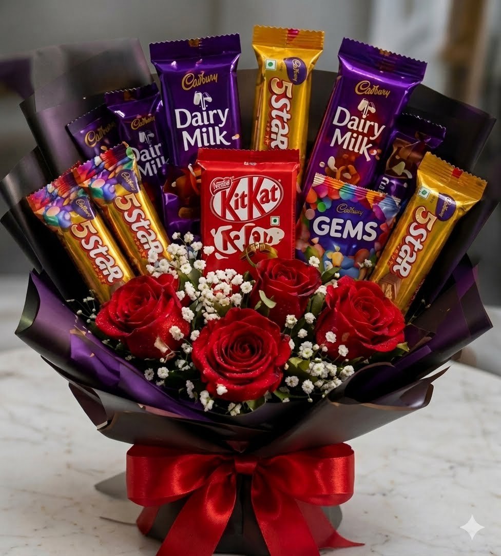 hocolate and rose bouquet, chocolate rose bouquet