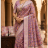 lavender Palmera Premium Soft Silk Saree with Floral Woven Design