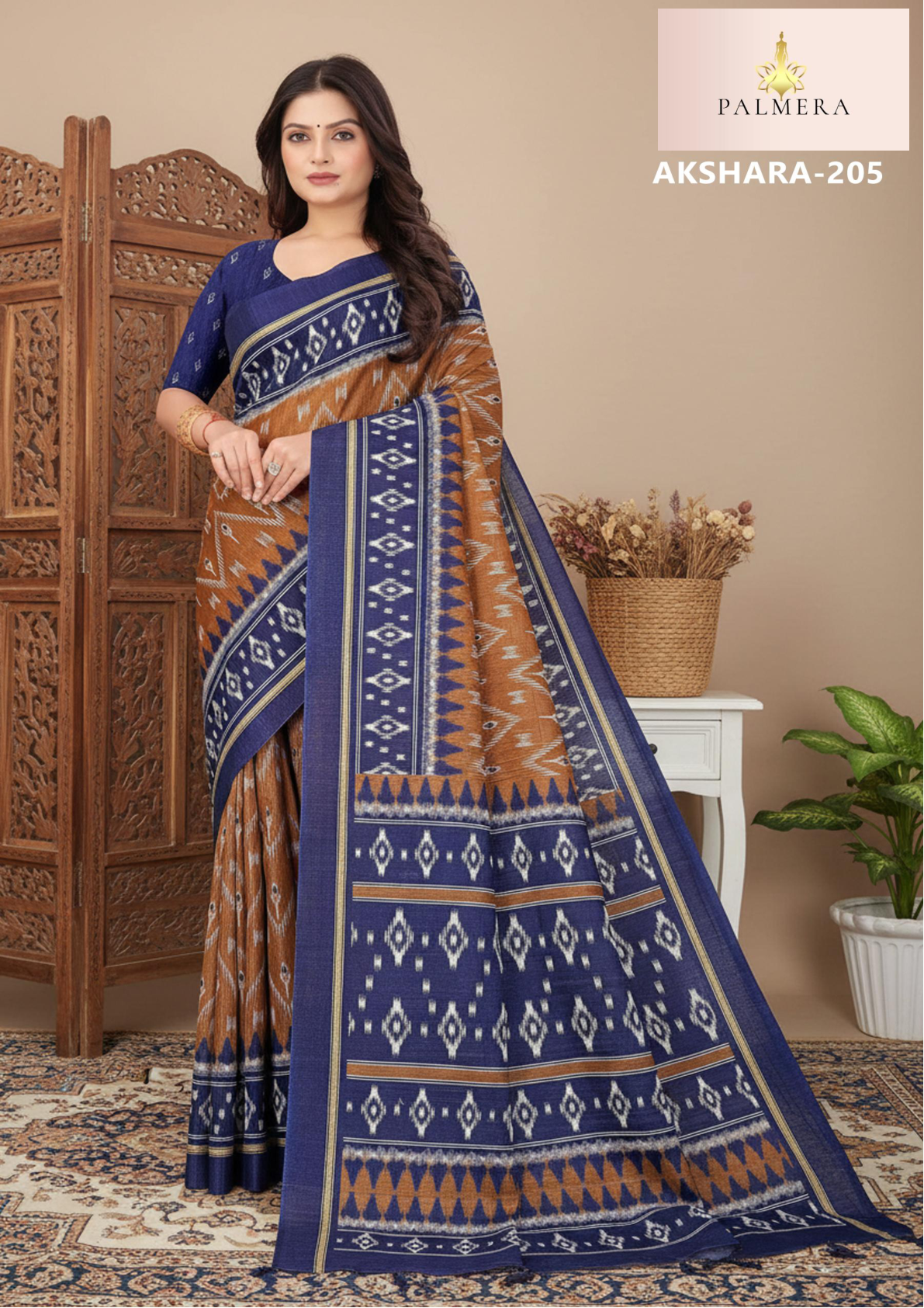 Palmera Akshara Silk Printed Saree - Image 4