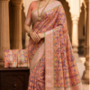 peach Palmera Premium Soft Silk Saree with Floral Woven Design