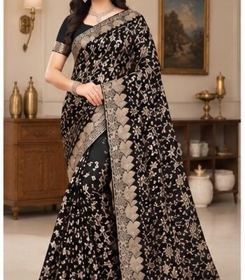Embroidered Floral Designer Saree