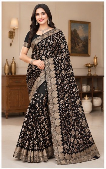 Embroidered Floral Designer Saree