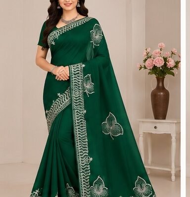Designer Floral Embroidery Saree