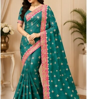 Mustard Yellow Gold Embroidered Designer Saree
