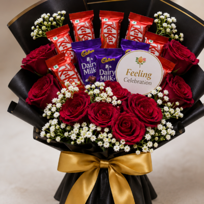 Royal Red Rose & Chocolate Celebration Bouquet