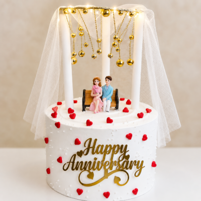 Romantic Swing Couple Anniversary Cake