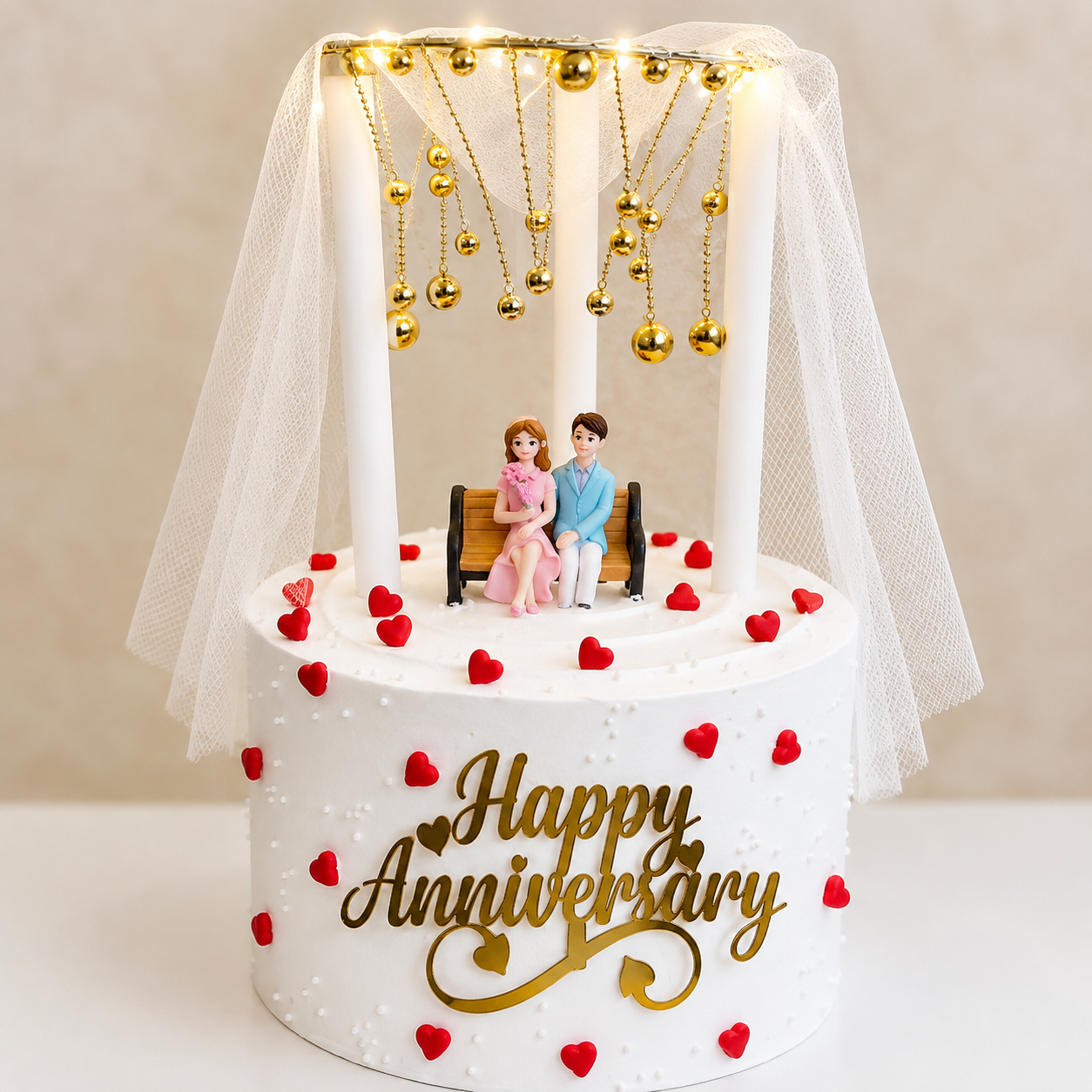 Romantic Swing Couple Anniversary Cake