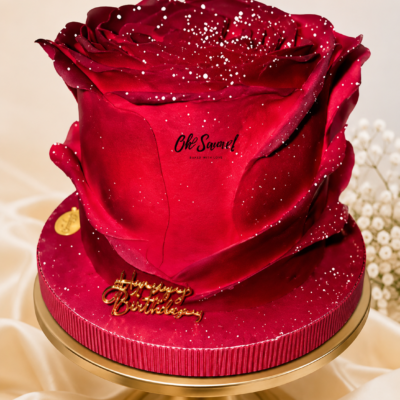 Luxury Red Rose Shape Birthday Cake | Feeling Celebration