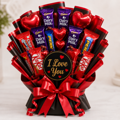 I Love You Chocolate Bouquet – Romantic Chocolate Gift