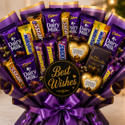 Best Wishes Premium Chocolate Bouquet – Assorted Chocolate Gift