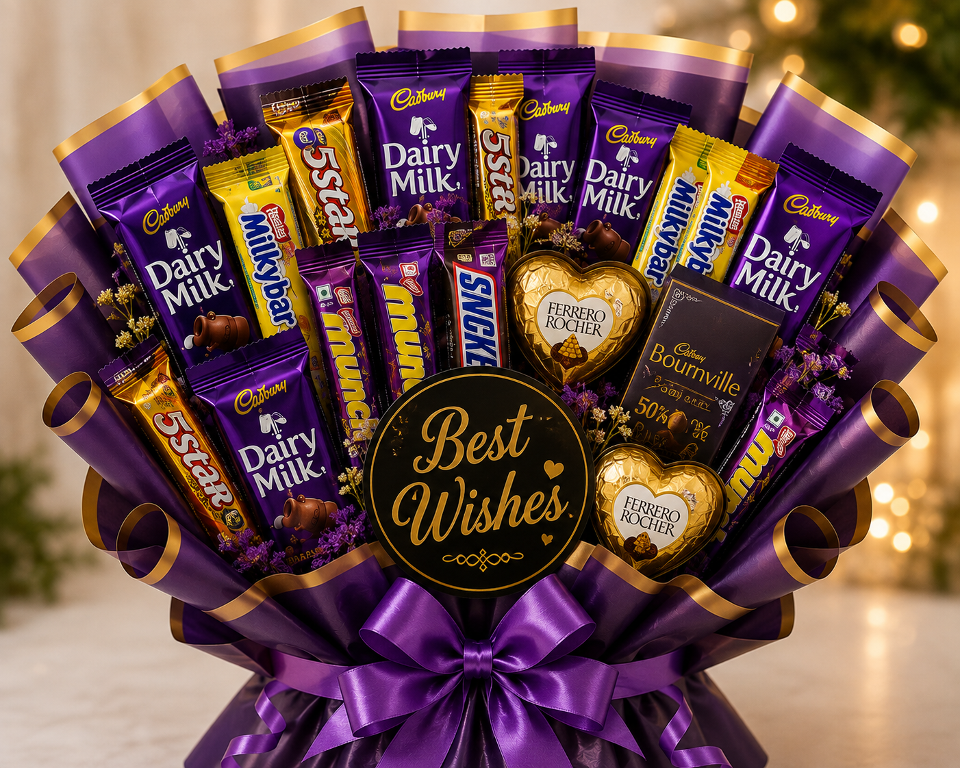 Best Wishes Premium Chocolate Bouquet – Assorted Chocolate Gift