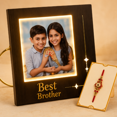 Best Brother LED Photo Frame with Rakhi