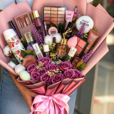 Luxury Pink Makeup & Beauty Bouquet – Premium Gift Hamper