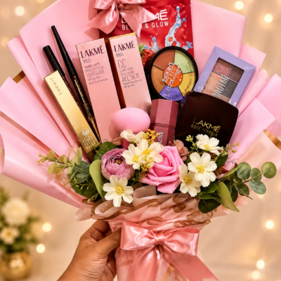 Lakmé Pink Makeup Gift Bouquet – Luxury Beauty Hamper