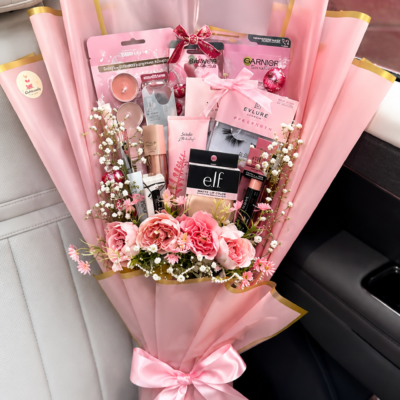 Pink Luxury Makeup & Beauty Gift Bouquet – Premium Beauty Hamper for Her