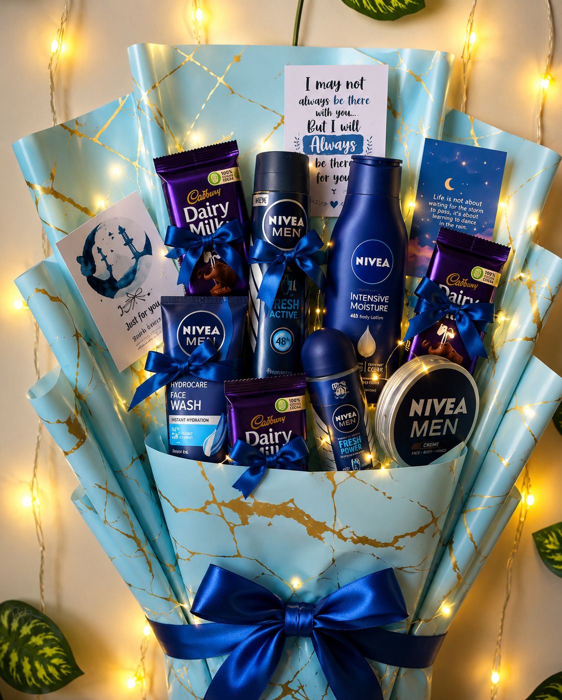 Blue NIVEA Men & Chocolate Luxury Gift Bouquet