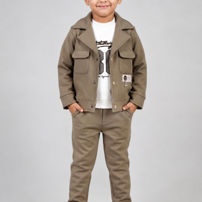 Urban Classic Kids Taupe Jacket & Trouser Set