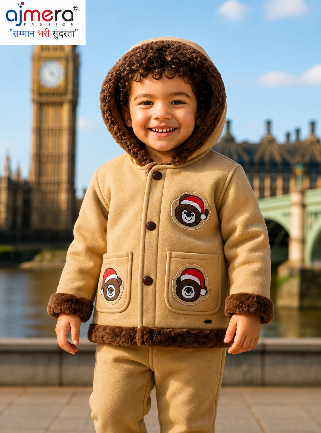 Cozy Bear Kids Winter Hooded Jacket & Pant Set
