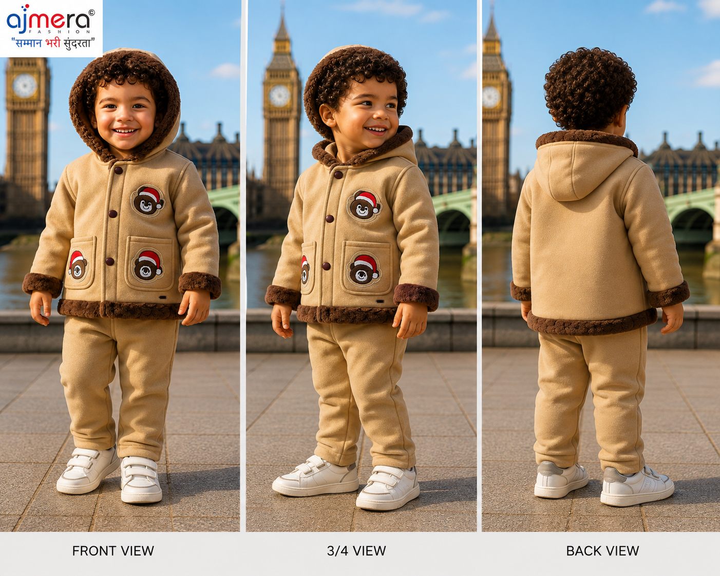Cozy Bear Kids Winter Hooded Jacket & Pant Set - Image 2