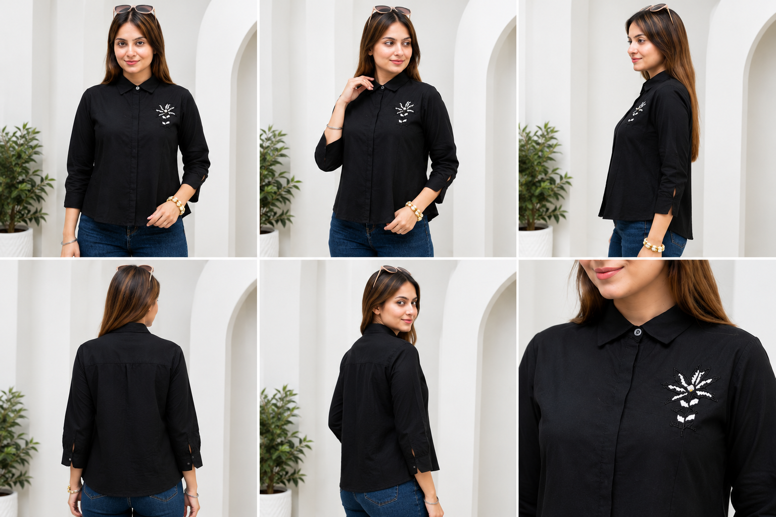 Ajmera Fashion Women’s Black Embroidered Shirt - Image 2