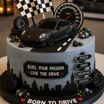 Luxury Racing Car Theme Birthday Cake