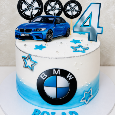 BMW Blue Car Theme Birthday Cake