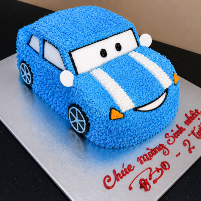 Blue Car Theme Birthday Cake – 3D Cartoon Car Cake