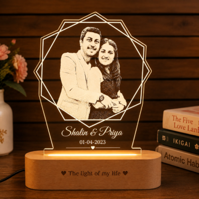 Personalized Couple LED Photo Lamp – Custom Acrylic Love Lamp