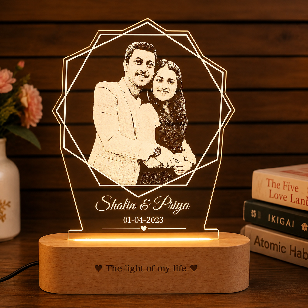 Personalized Couple LED Photo Lamp – Custom Acrylic Love Lamp