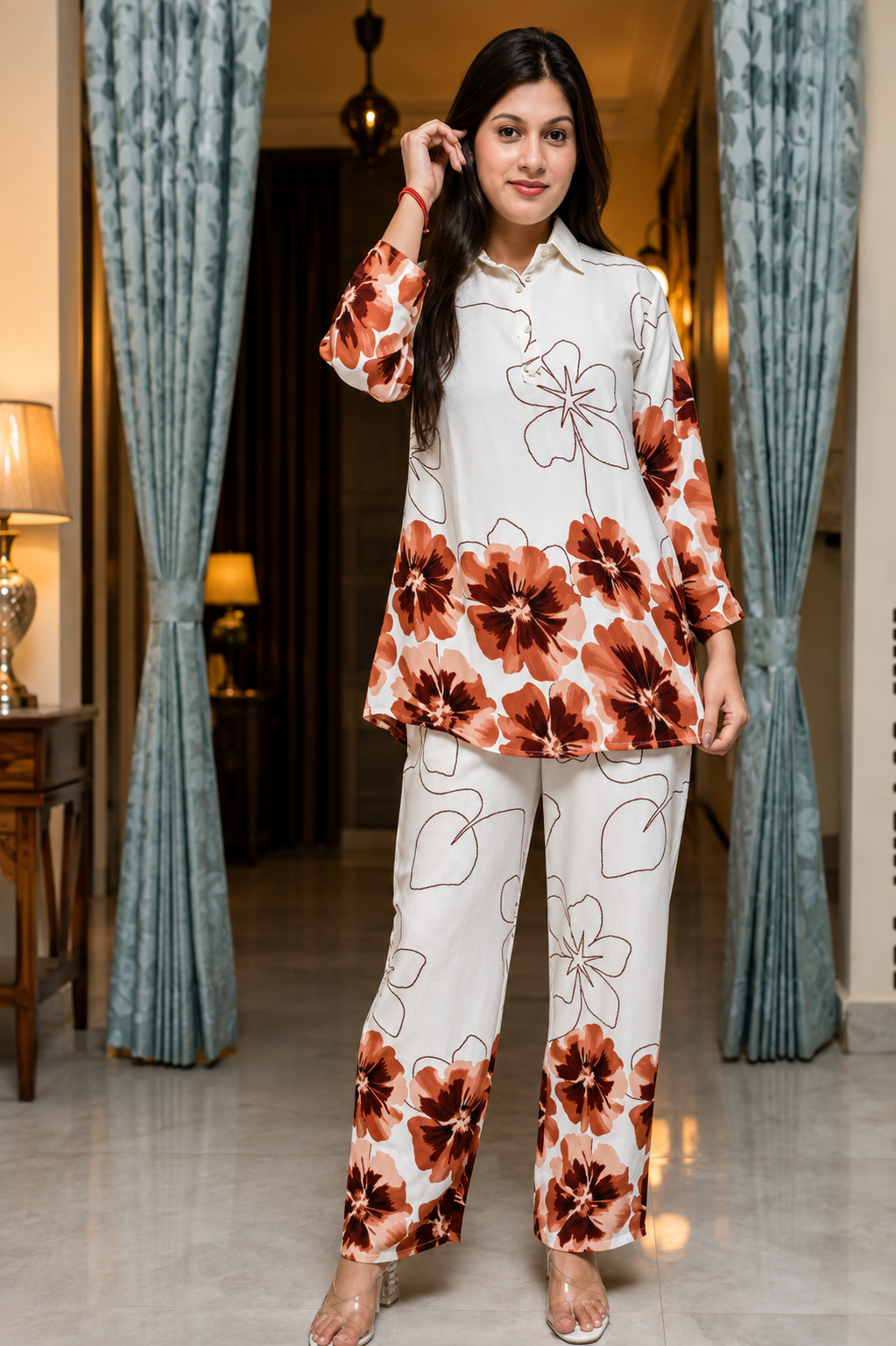 Women’s Floral Printed 2-Piece Co-Ord Set