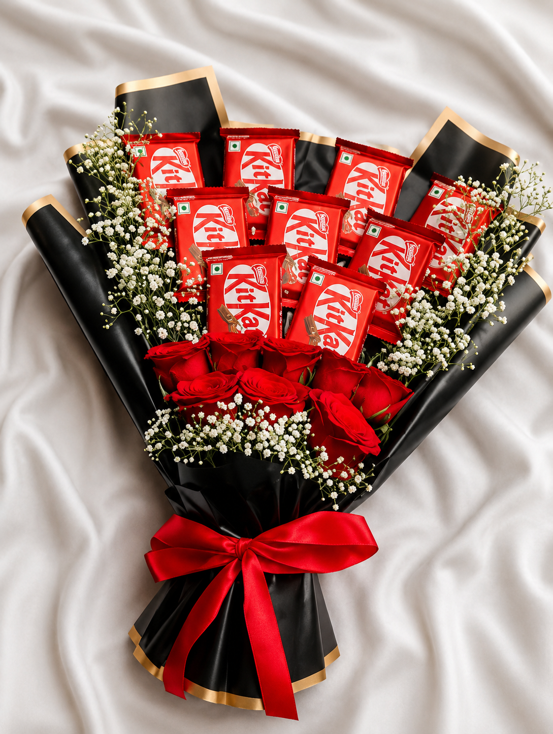 Premium KitKat & Red Rose Chocolate Bouquet