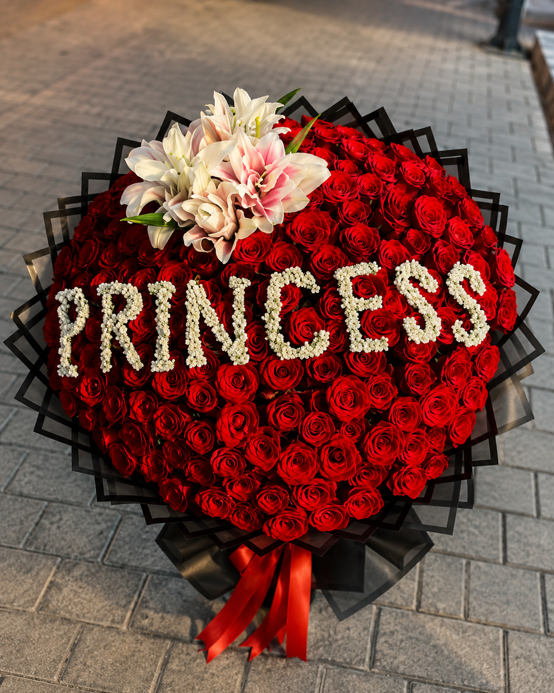 Premium Princess 100 Red Roses Bouquet