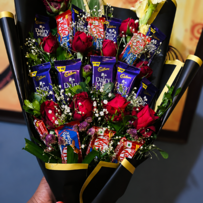 Premium Red Rose & Cadbury Dairy Milk Chocolate Bouquet