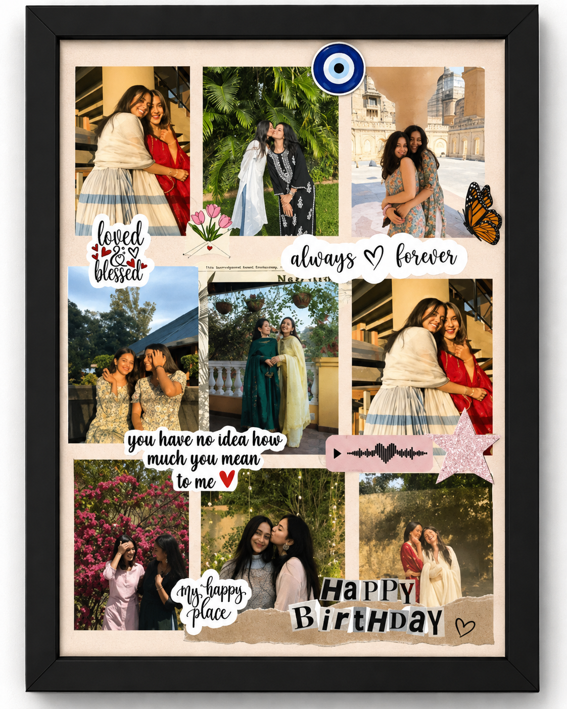 Personalized Birthday Photo Collage Frame – Happy Birthday Memory Frame