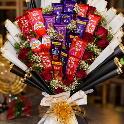 Premium Chocolate & Red Rose Bouquet