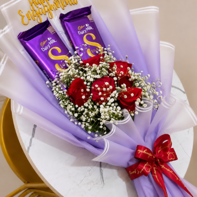 Dairy Milk Chocolate & Red Rose Engagement Bouquet