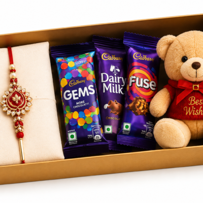 Sweet Bond Rakhi Gift Combo with Teddy Bear & Chocolates