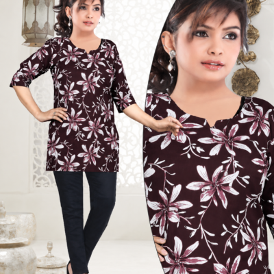 Olive Green Floral Printed Women’s Kurti