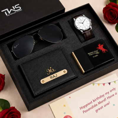 Personalized Men’s Luxury Gift Set with Watch, Wallet & Sunglasses | Feeling Celebration