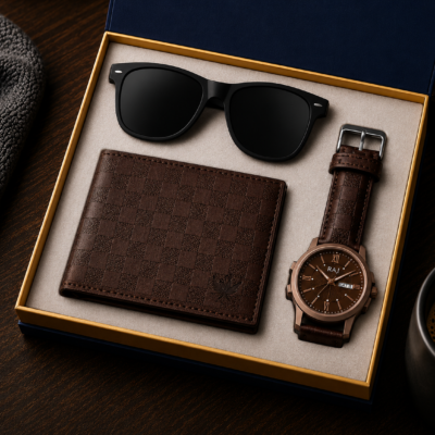 Premium Men’s Luxury Gift Set – Sunglasses, Wallet & Watch | Feeling Celebration