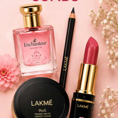 Beauty Combo Gift Set – Perfume, Lipstick, Kajal & Compact