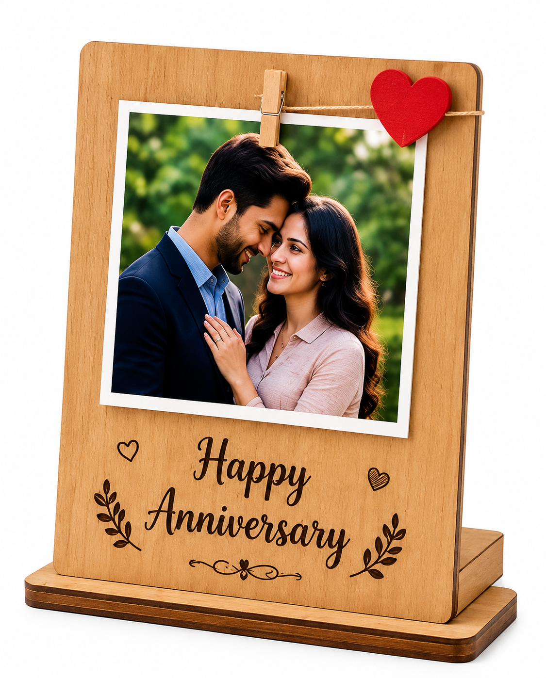 Personalized Wooden Photo Frame – Happy Anniversary | Feeling Celebration