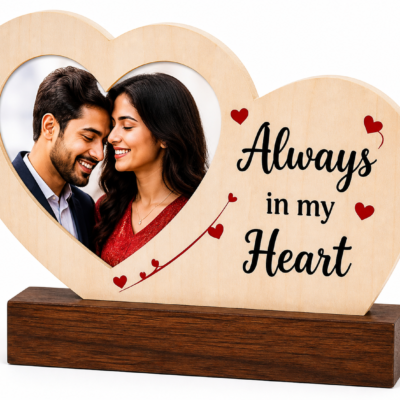 Personalized Heart Wooden Photo Frame – Always in My Heart | Feeling Celebration