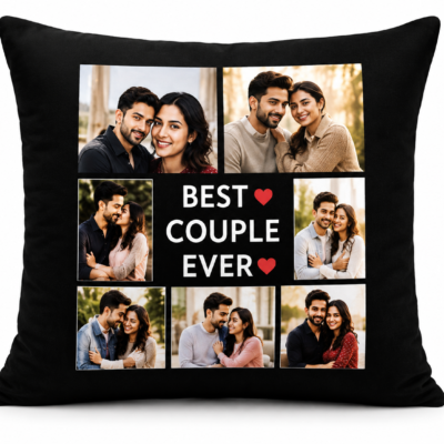 Personalized Couple Photo Cushion – Best Couple Ever | Feeling Celebration