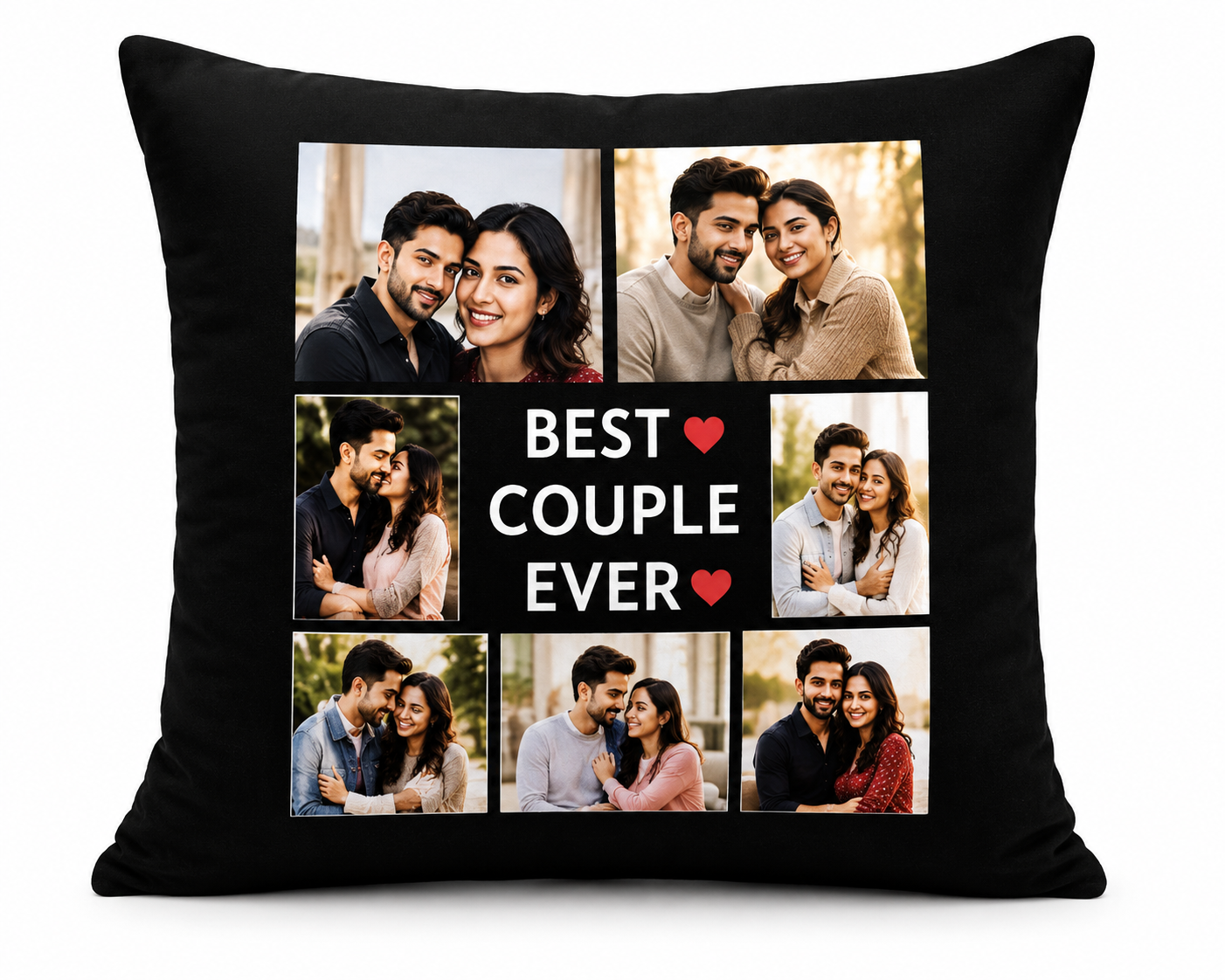 Personalized Couple Photo Cushion – Best Couple Ever | Feeling Celebration