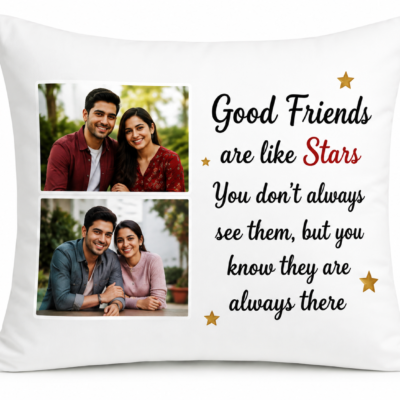 Personalized Friendship Photo Cushion – Good Friends | Feeling Celebration
